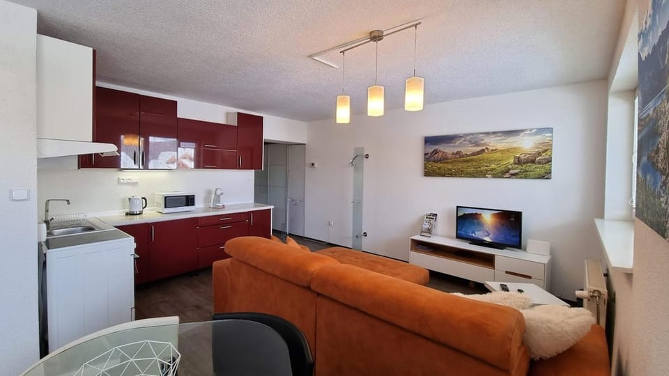 TV and multimedia, Kitchen or kitchenette, Living room, Dining area, kitchen