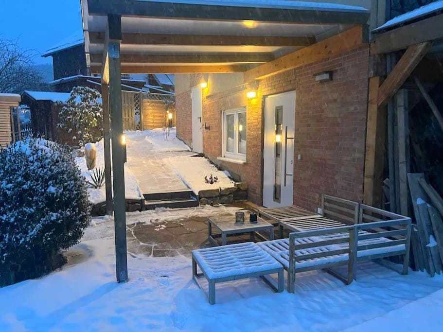 Property building, Winter, Garden, Balcony/Terrace