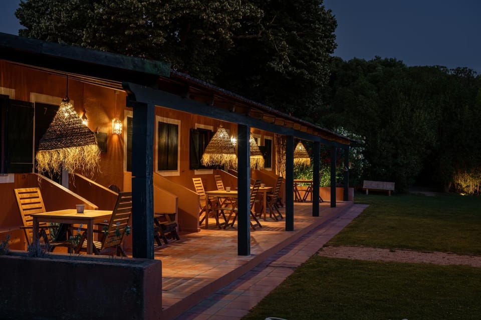 Property building, Patio, Night, Garden
