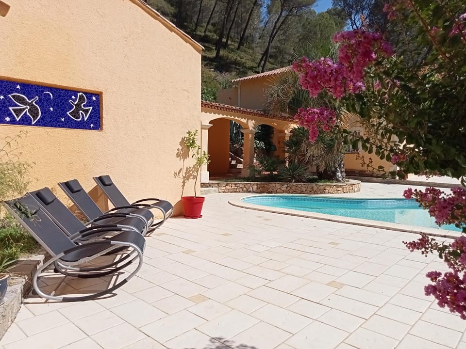 Garden view, Pool view, Swimming pool, sunbed