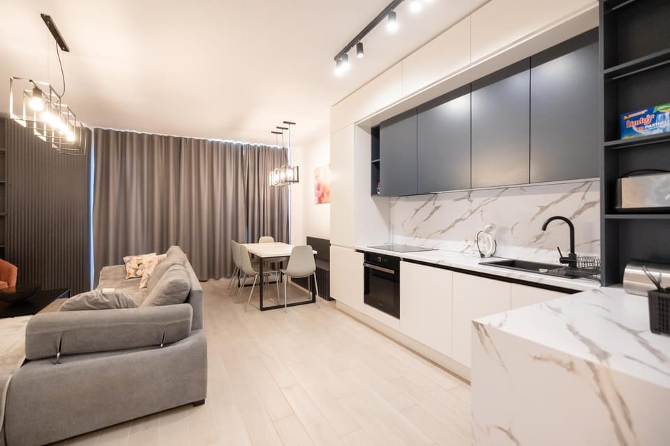 Kitchen or kitchenette, Living room, Photo of the whole room, Seating area, Dining area