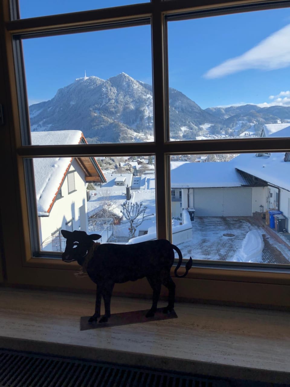 Natural landscape, Winter, Living room, Mountain view