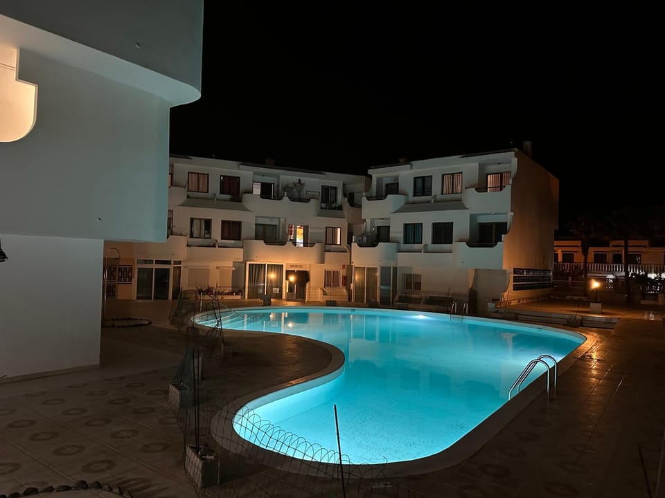 Night, Pool view, Swimming pool