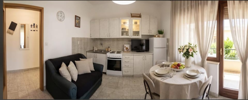 Living room, kitchen