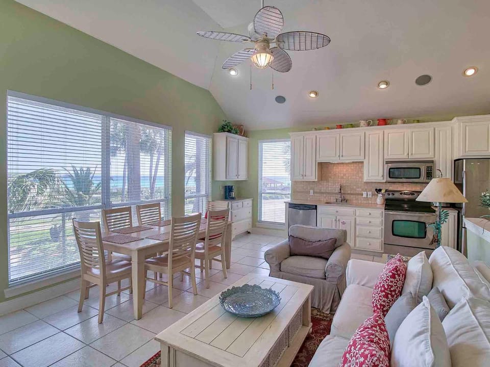 Kitchen or kitchenette, Living room, Dining area, furniture, oven, stove, kitchen