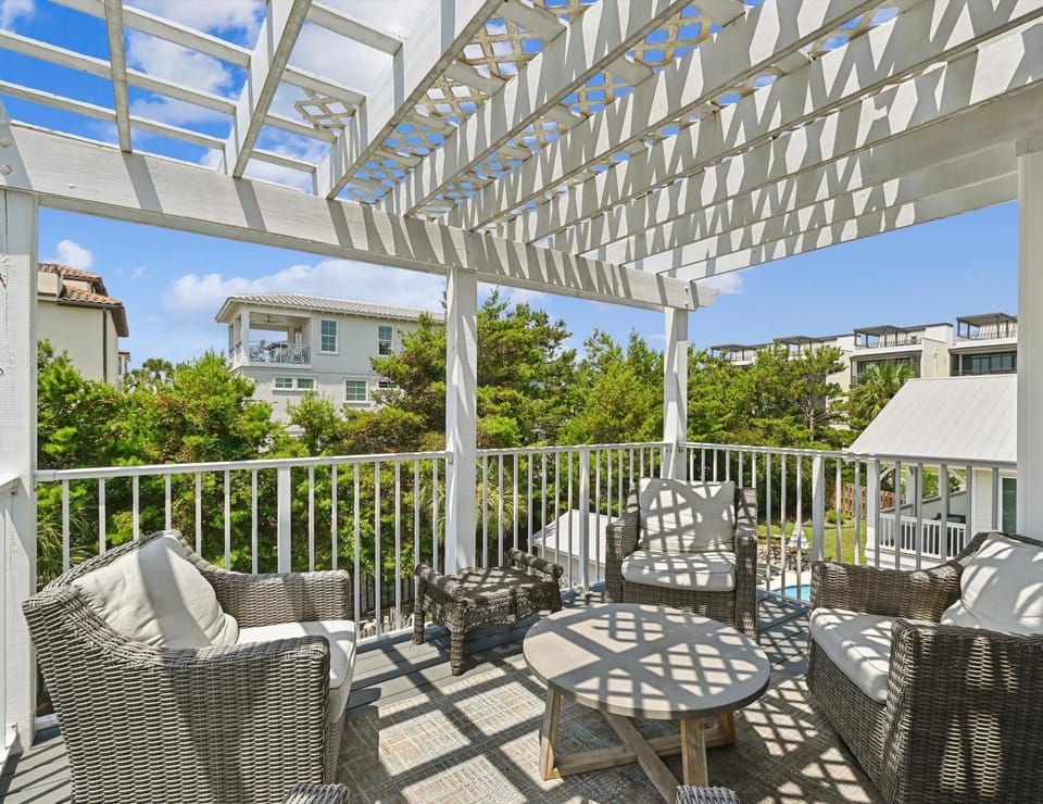 Patio, Balcony/Terrace, Seating area, Garden view, furniture