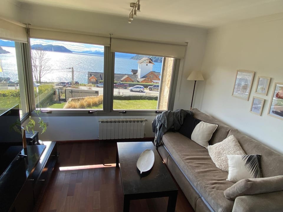 Living room, Seating area, Lake view