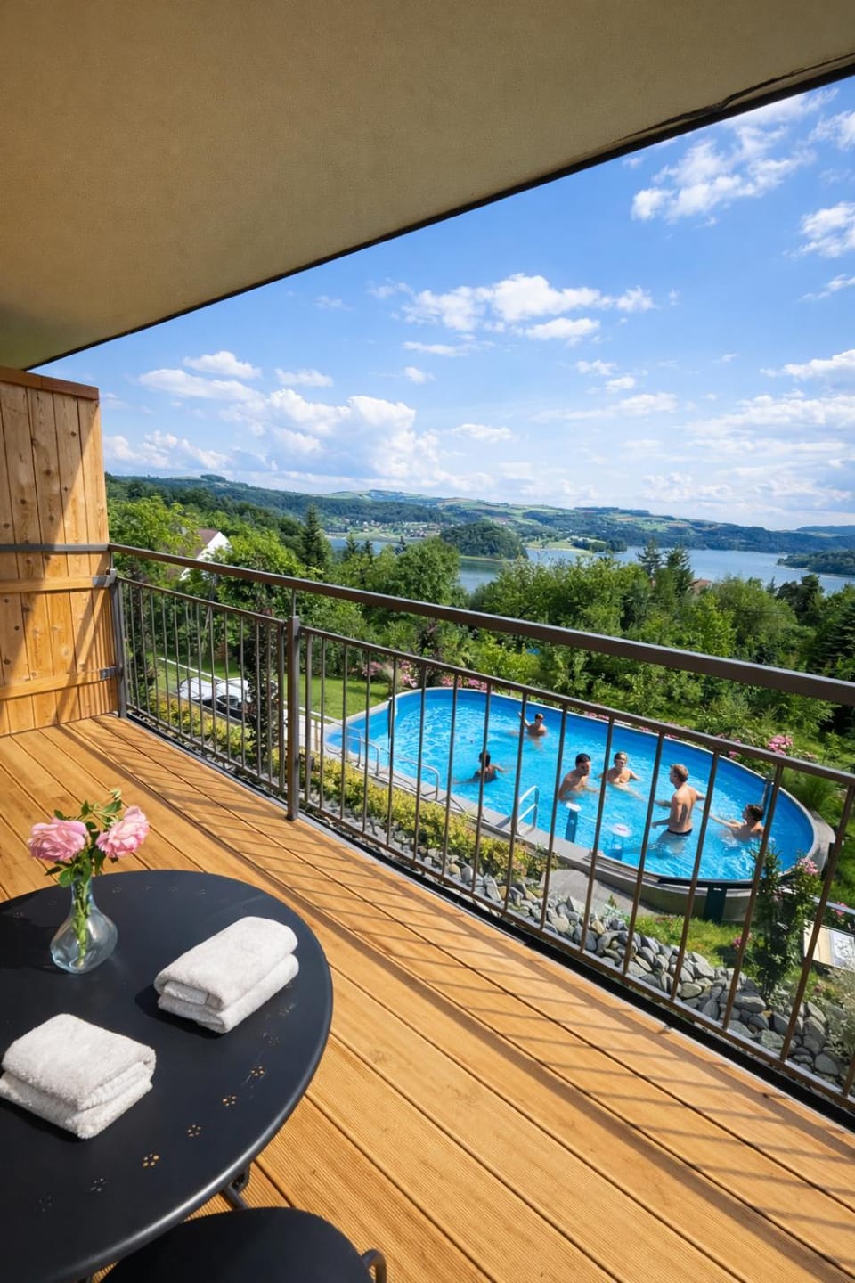 Day, Natural landscape, View (from property/room), Balcony/Terrace, Mountain view, Pool view, Swimming pool