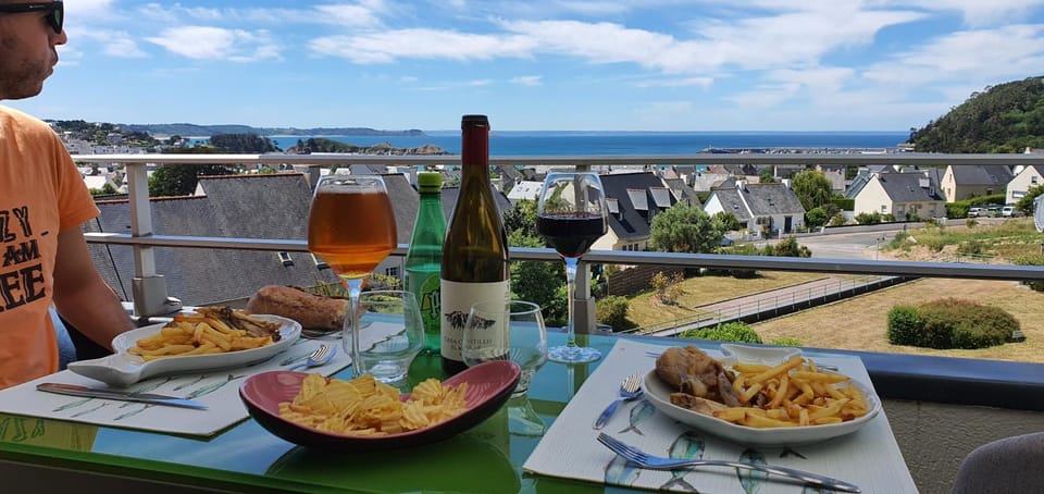 Appartement ERQUY Bretagne vue mer exceptionnelle sur les hauts d'Erquy au calme ! 900 m du centre ville et au pied du GR34 Apartment in Brittany