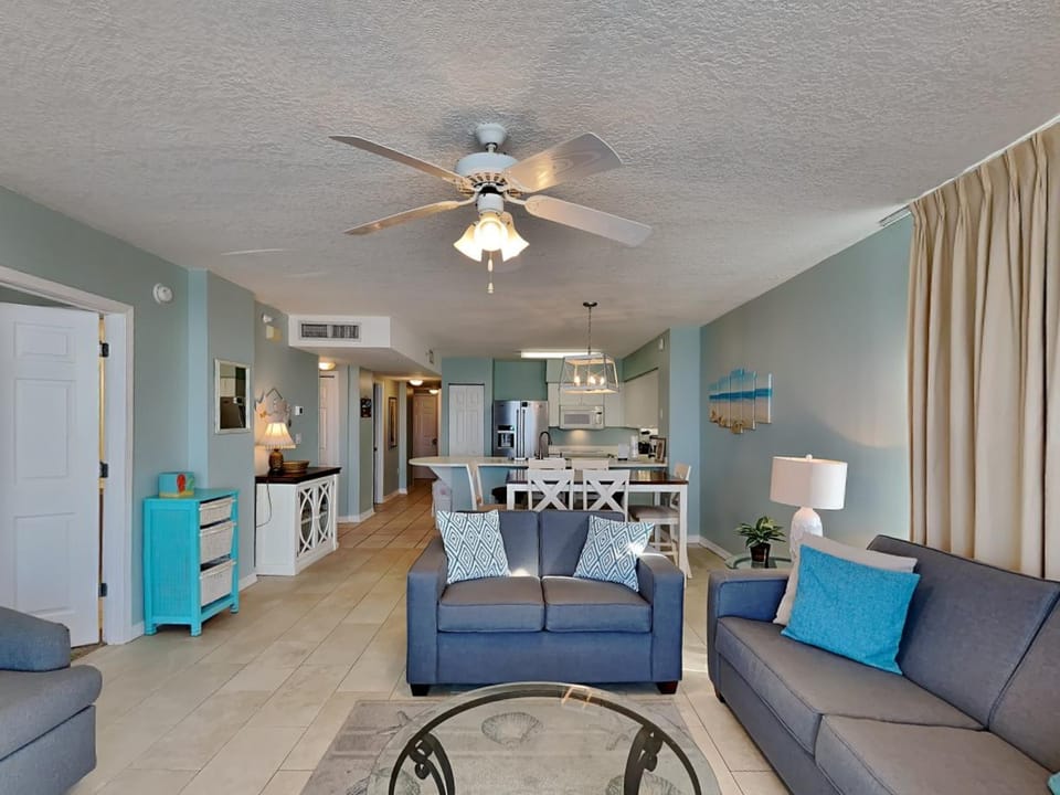 Kitchen or kitchenette, Living room, Seating area, Dining area, furniture, air conditioner