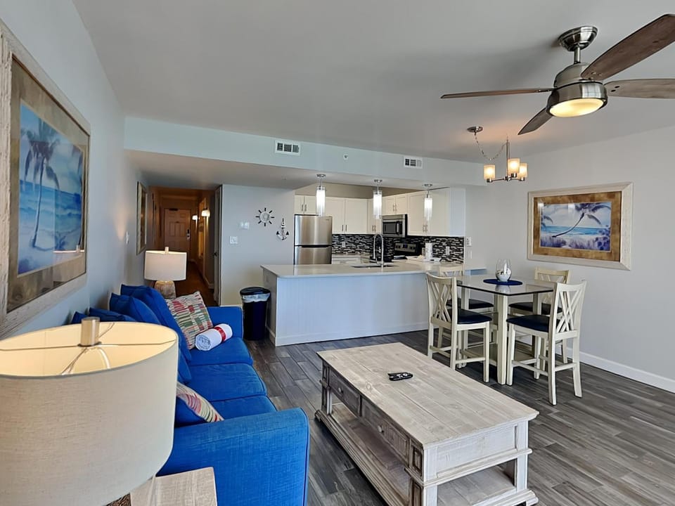 Kitchen or kitchenette, Living room, Seating area, Dining area, furniture, microwave, oven, stove, kitchen, air conditioner
