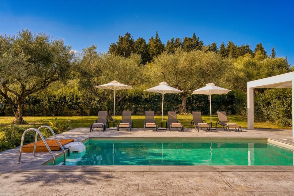 Spring, Day, Natural landscape, Garden, Garden view, Pool view, Swimming pool, sunbed