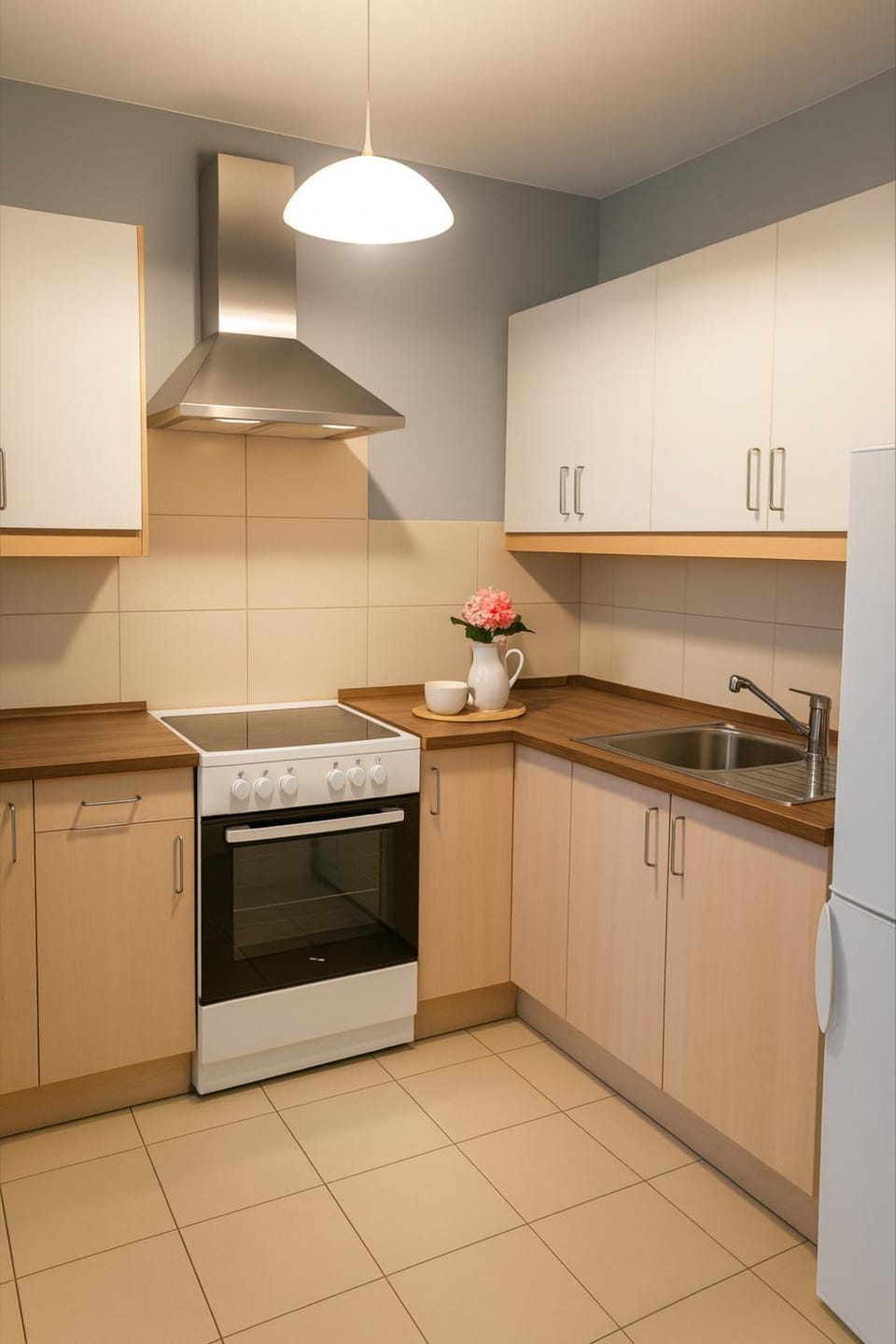 Kitchen or kitchenette, oven, stove