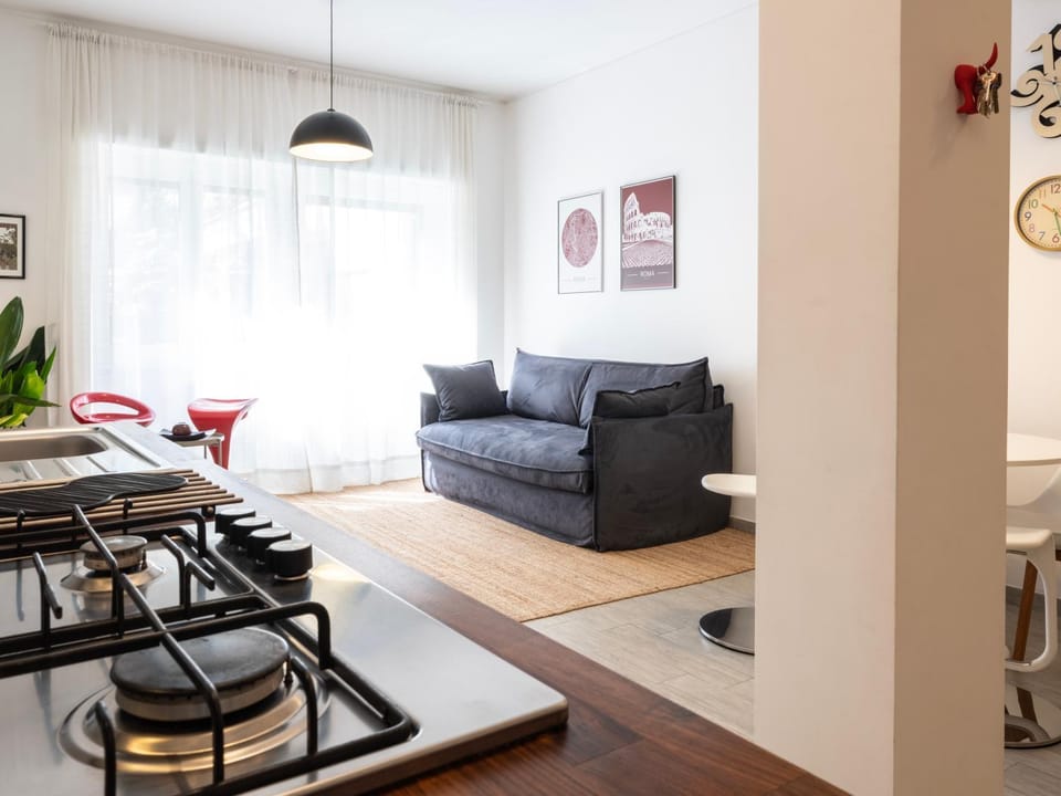 Kitchen or kitchenette, Living room, Seating area