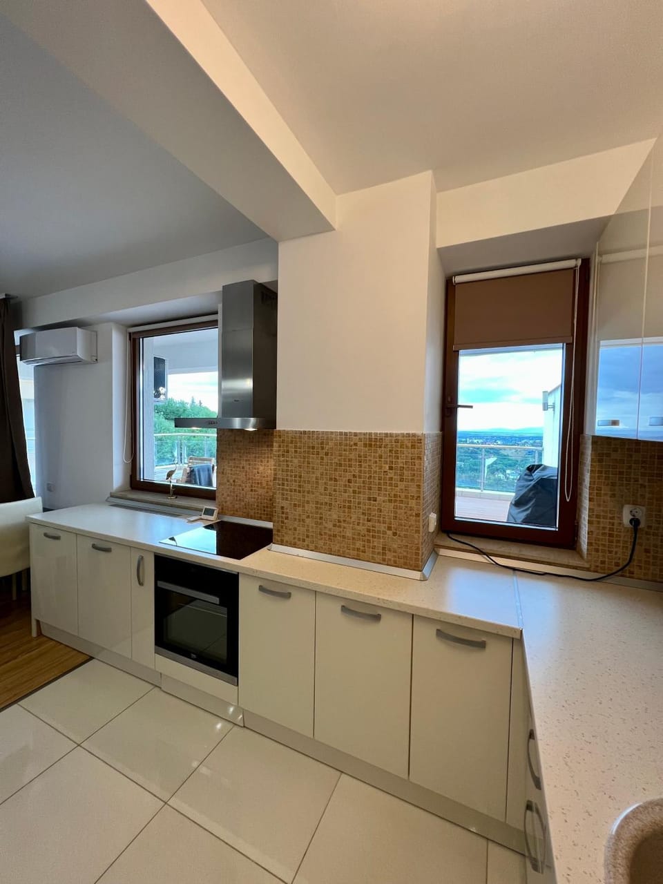 Kitchen or kitchenette, dishwasher, stove