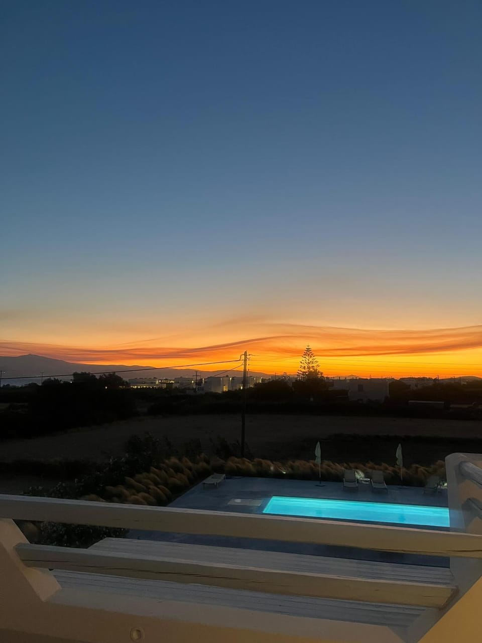 Pool view, Sunset
