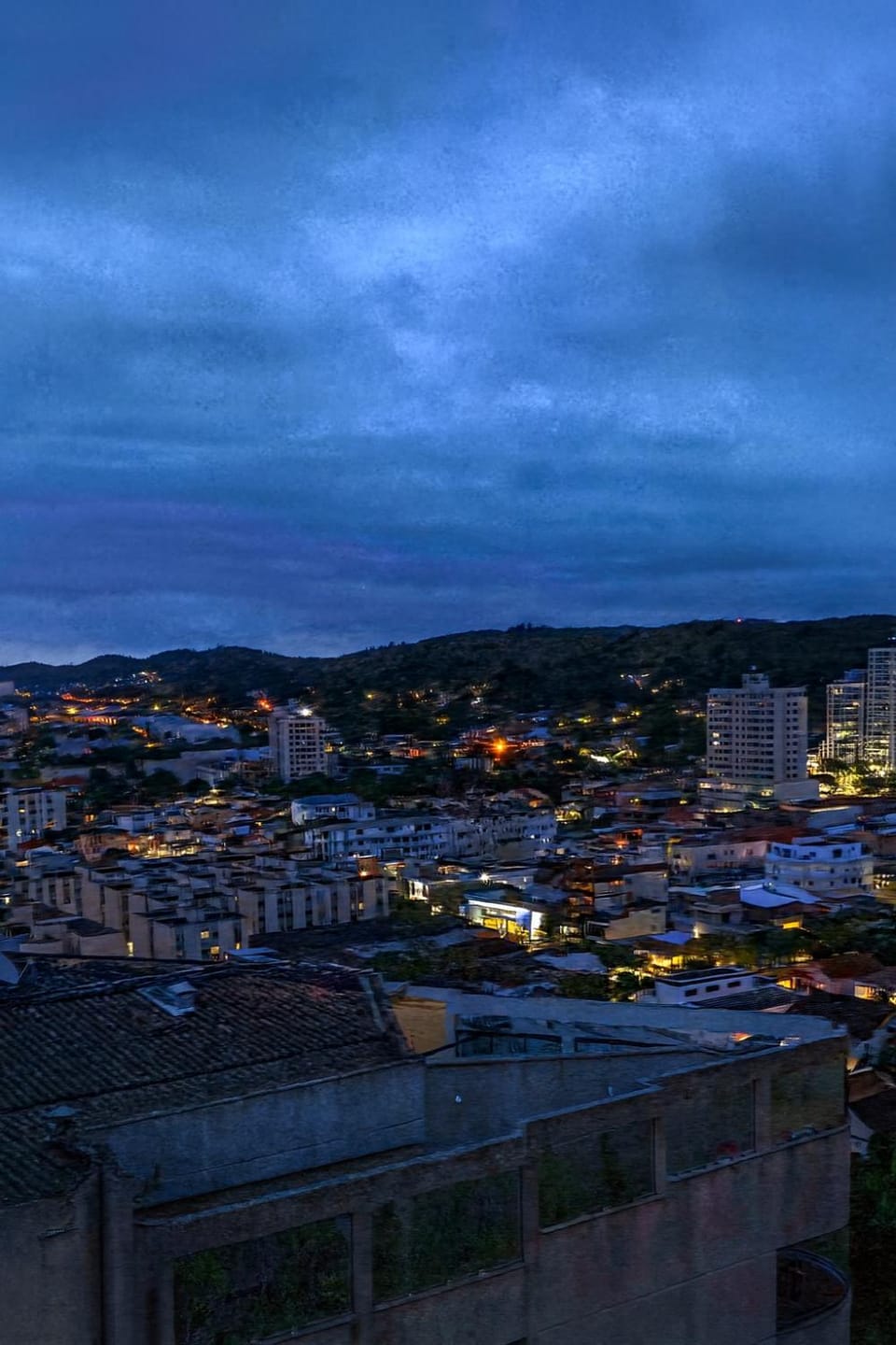 Night, Natural landscape, Bird's eye view, City view