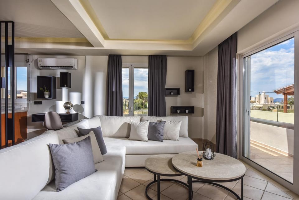 Living room, Seating area, Sea view