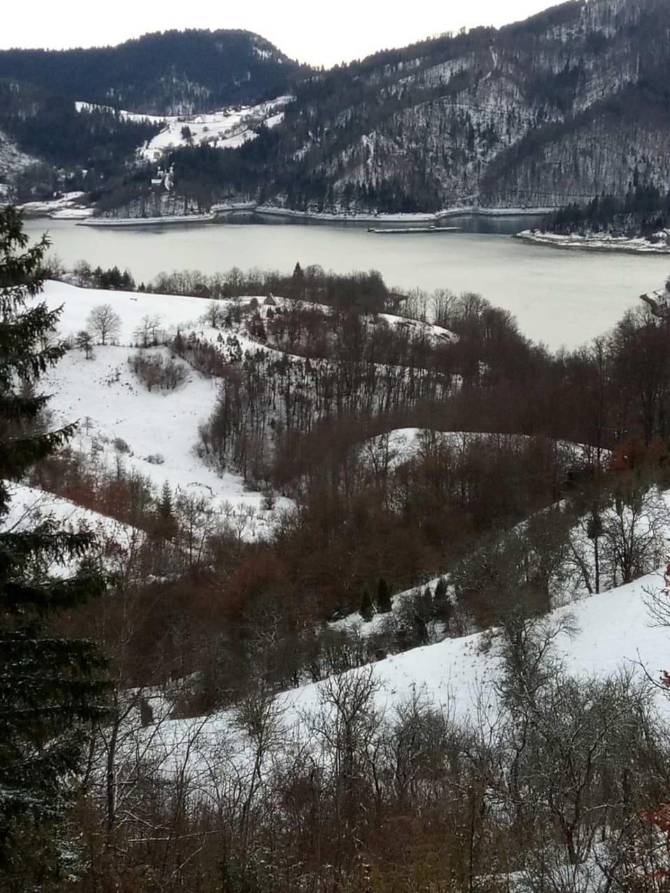 Natural landscape, Winter, Lake view, Mountain view