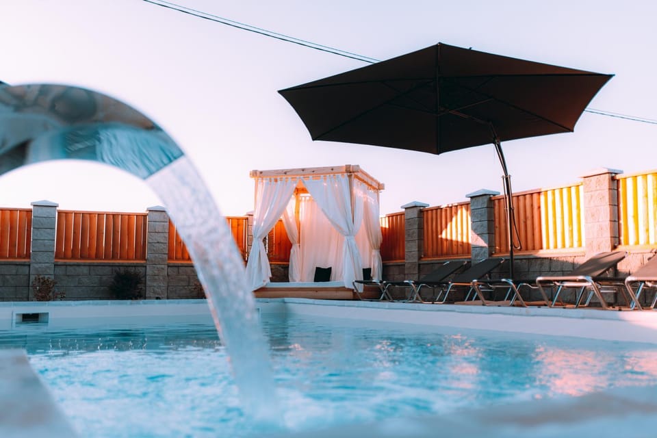 Swimming pool, Sunrise, Sunset