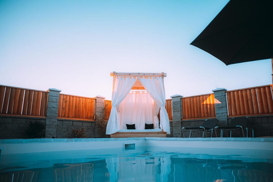 Swimming pool, Sunrise, Sunset