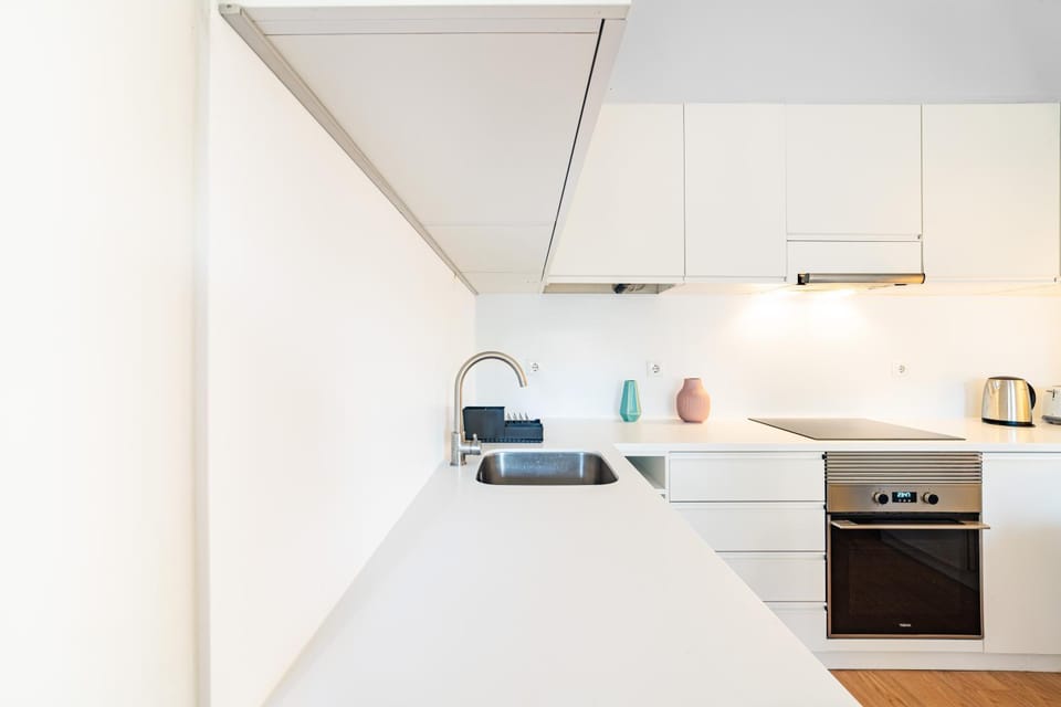 Kitchen or kitchenette, oven, stove, toaster