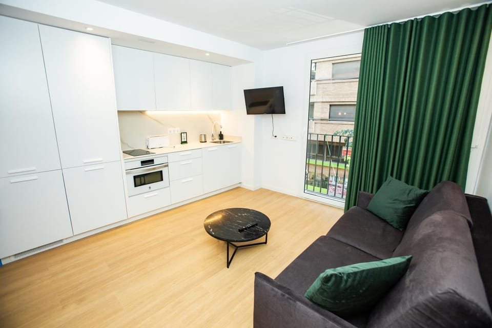 Living room, kitchen