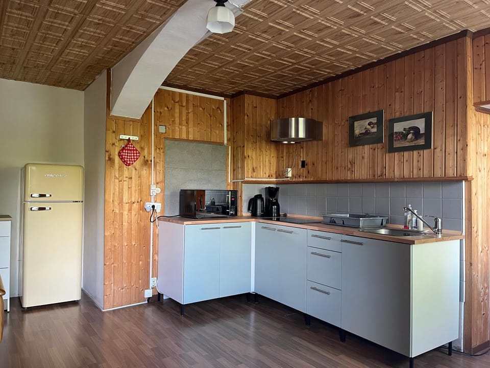 Kitchen or kitchenette, dishwasher, stove, toaster, kitchen