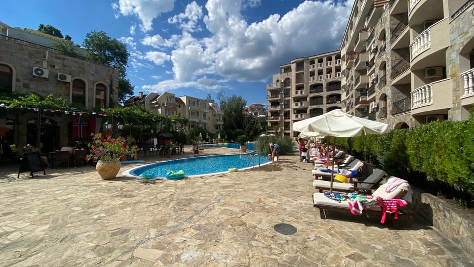 Property building, People, Pool view, Swimming pool