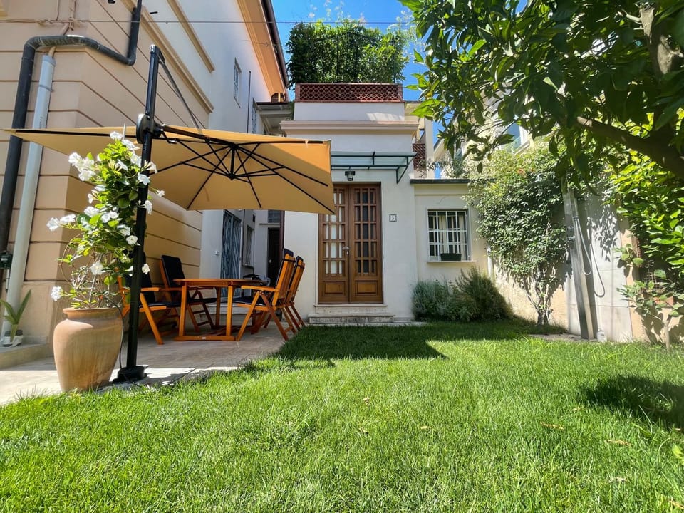 Property building, Dining area, Garden view
