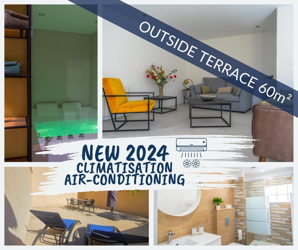 Jacuzzi Terrasse 86 - Terrasse & Climatisation - 4 personnes - BnB Epernay Apartment in Epernay