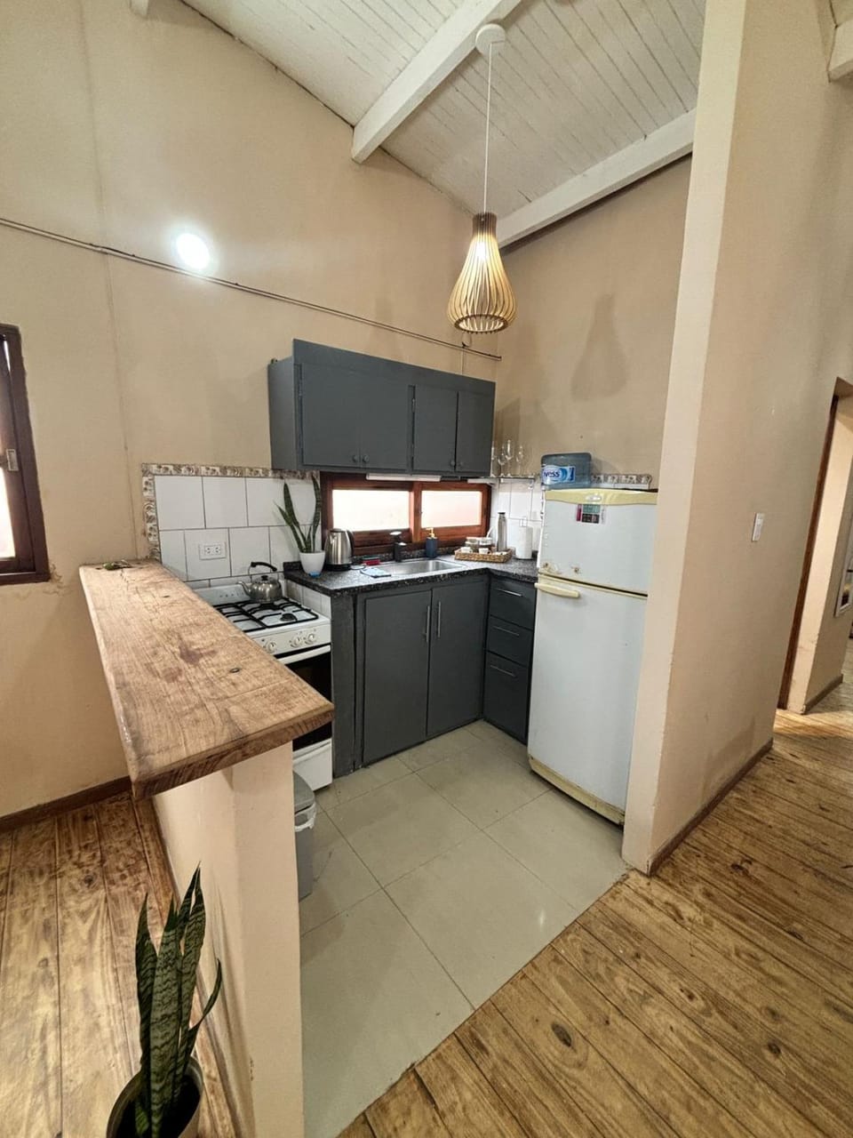 Kitchen or kitchenette, oven