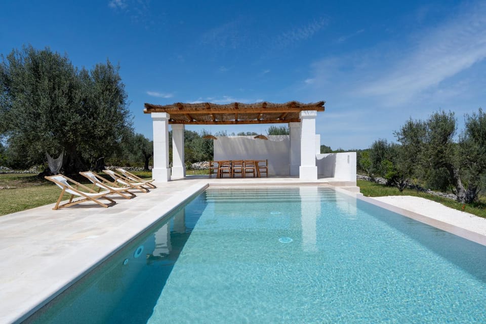 Patio, Day, Natural landscape, Pool view, Swimming pool, sunbed