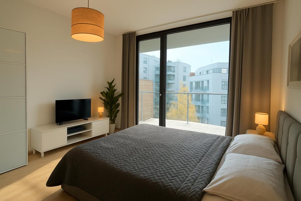 Bed, TV and multimedia, Living room, Photo of the whole room, Seating area, Bedroom