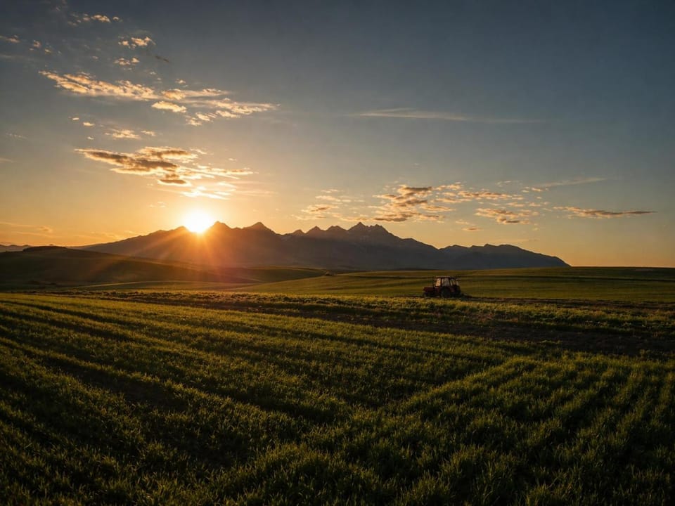 Nearby landmark, Natural landscape, Mountain view, Sunset