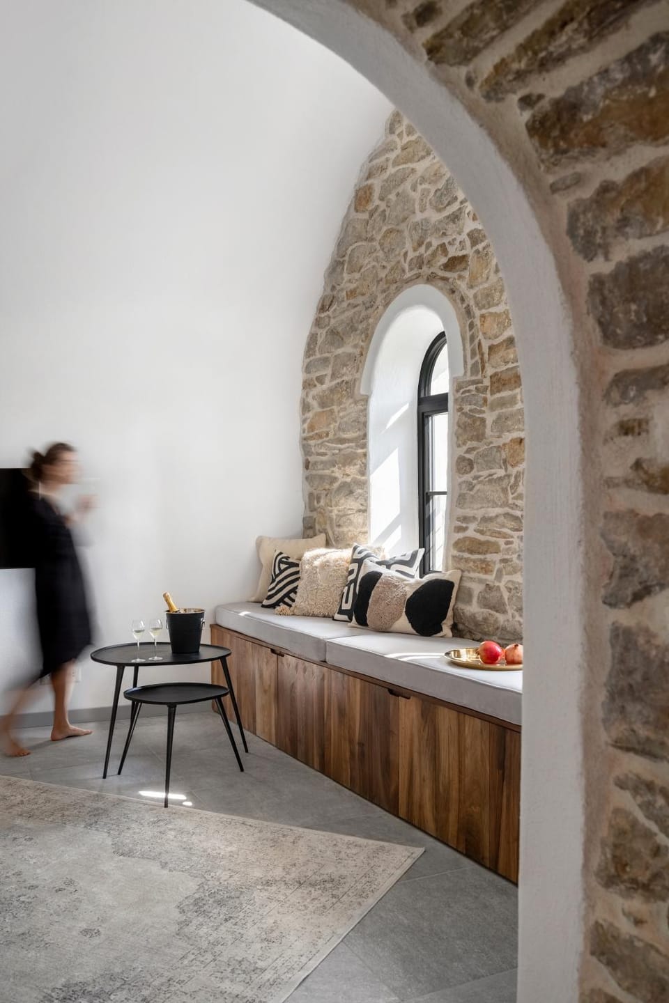 Bathroom, Living room, Seating area, Bedroom