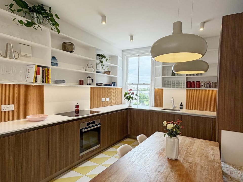 Dining area, dishwasher, microwave, stove, kitchen