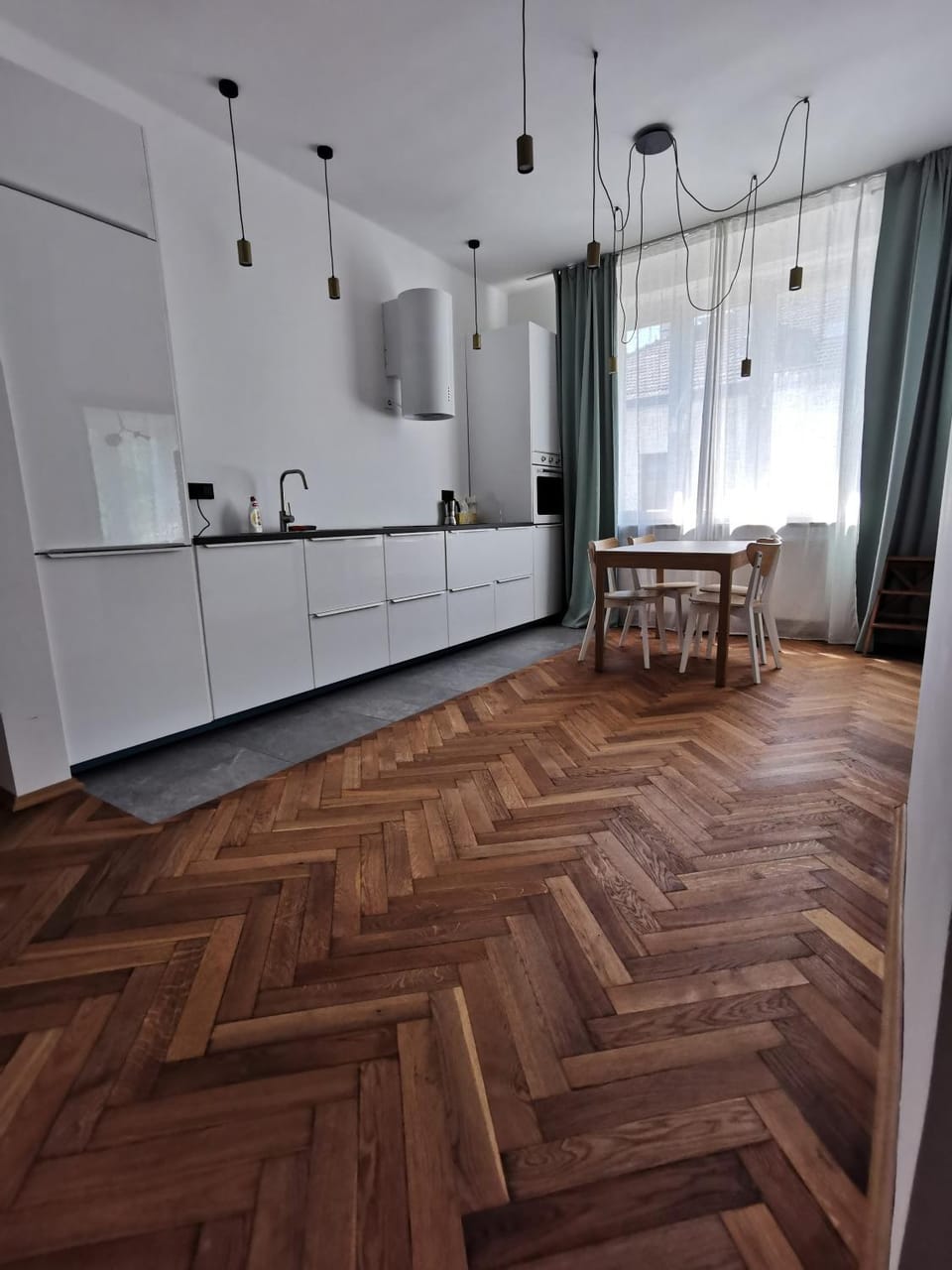 Kitchen or kitchenette, Dining area, stove