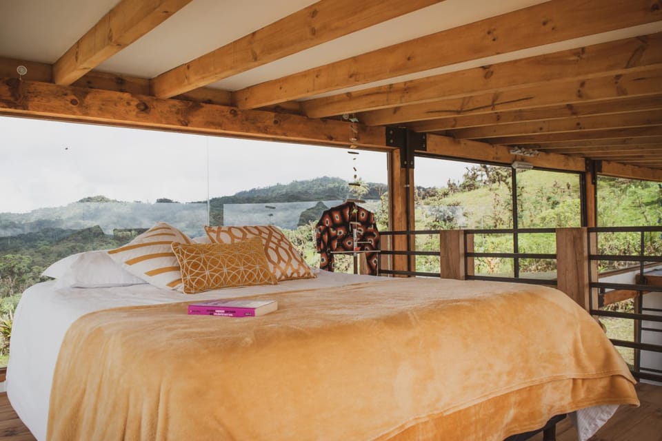 Bed, Bedroom, Mountain view