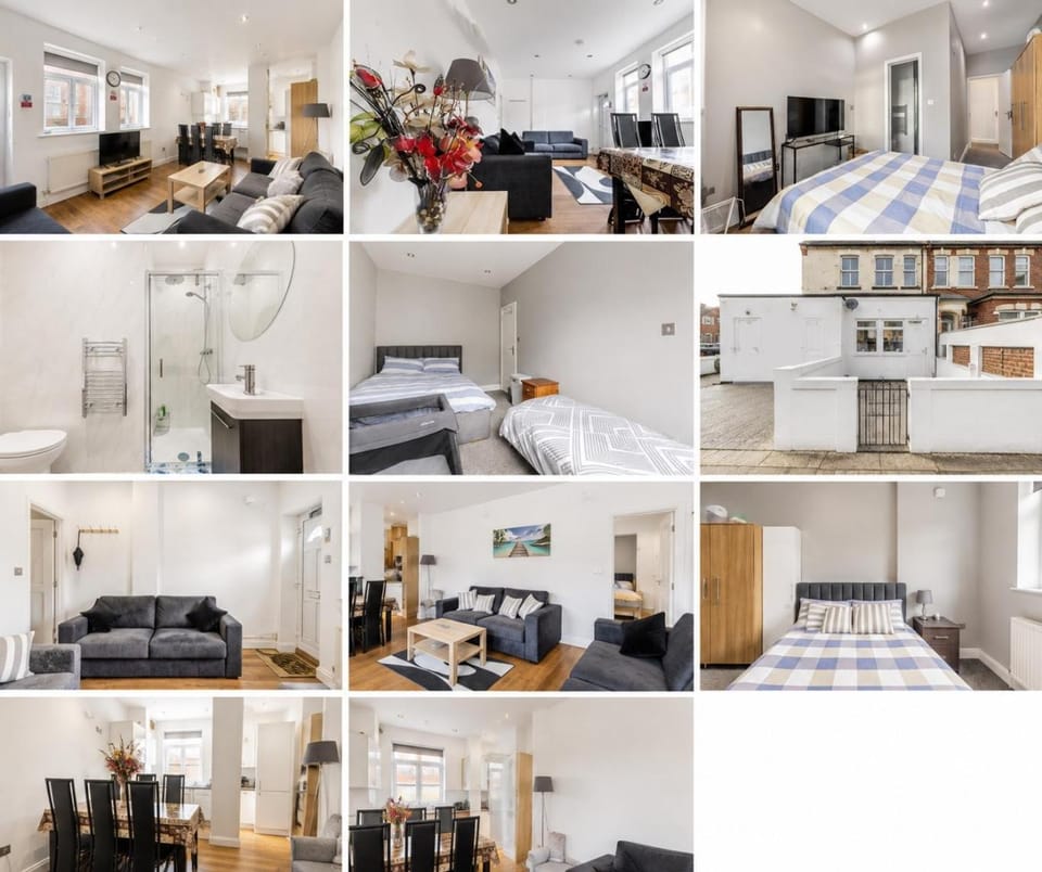 Clapham Common Sleeps 10 Free Parking for 4 Cars or 3 Vans 2 Bed 2 Bath 5 min to Metro Zone 2 Apartment in London