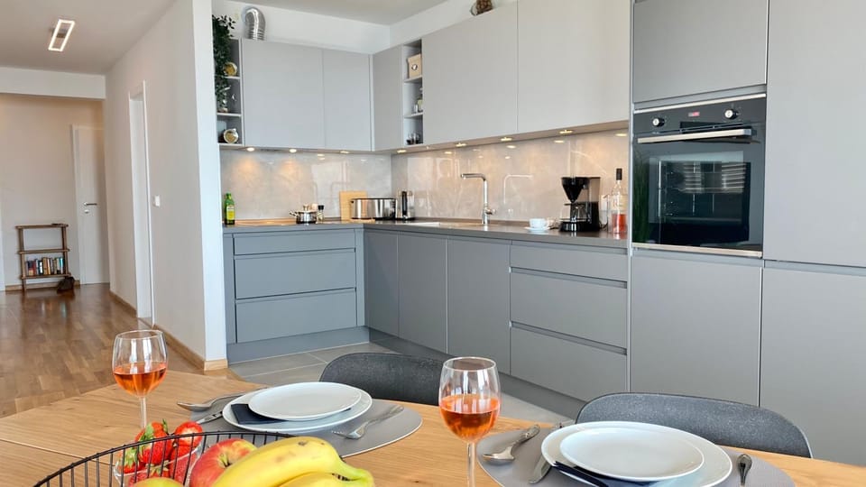 Kitchen or kitchenette, Living room, Dining area