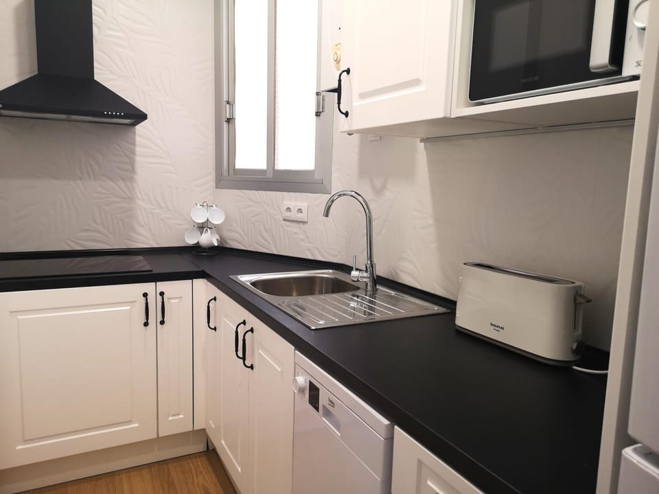 Kitchen or kitchenette, dishwasher
