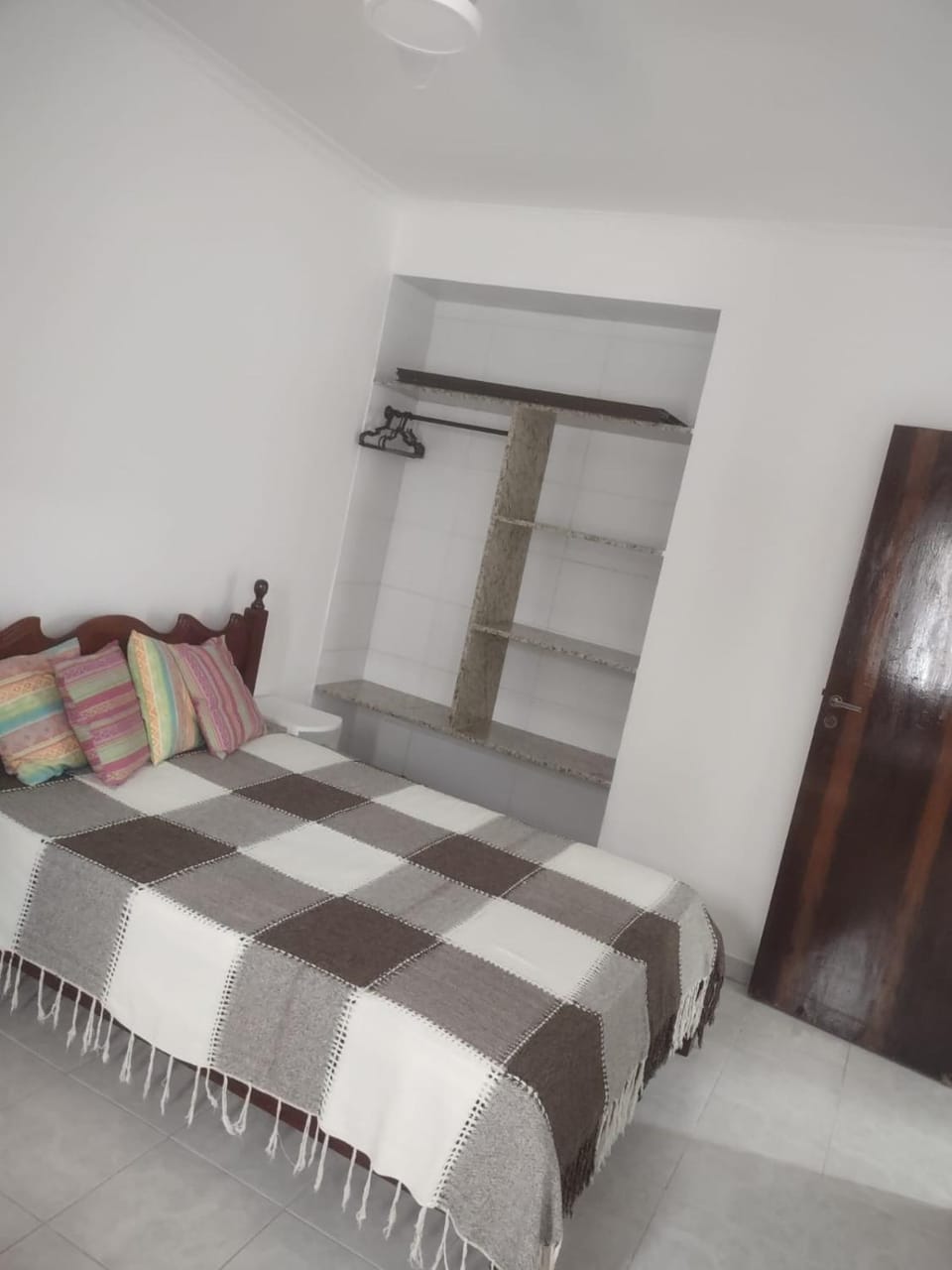 Bed, wardrobe