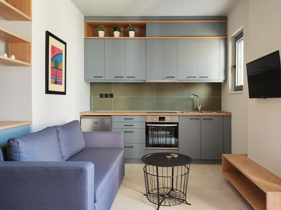 Living room, kitchen