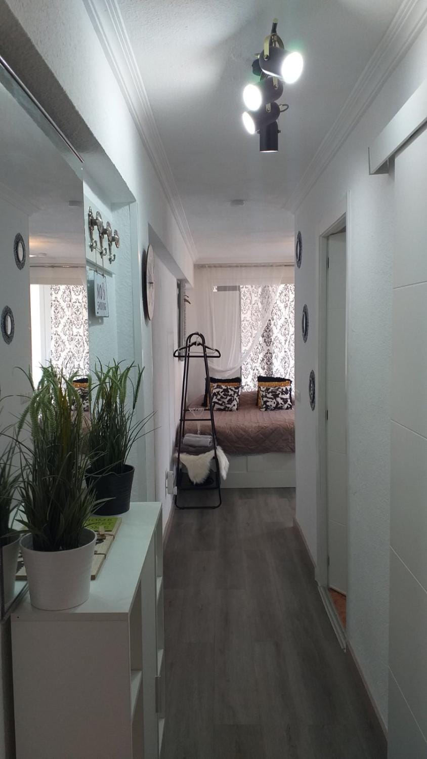 Bed, Living room, Seating area