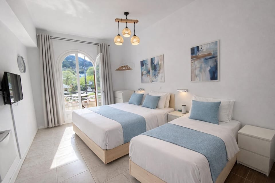 Navy Studio by likeyourhome with Mountain View Balcony, Near Beach 1 km, Self Check-in Apartment in Corfu, Greece
