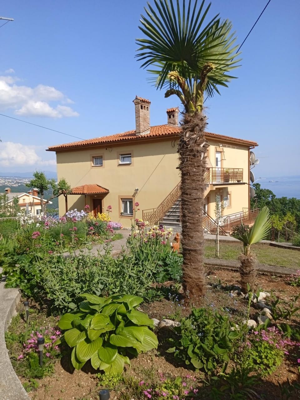Natural landscape, Garden, Garden view, Sea view