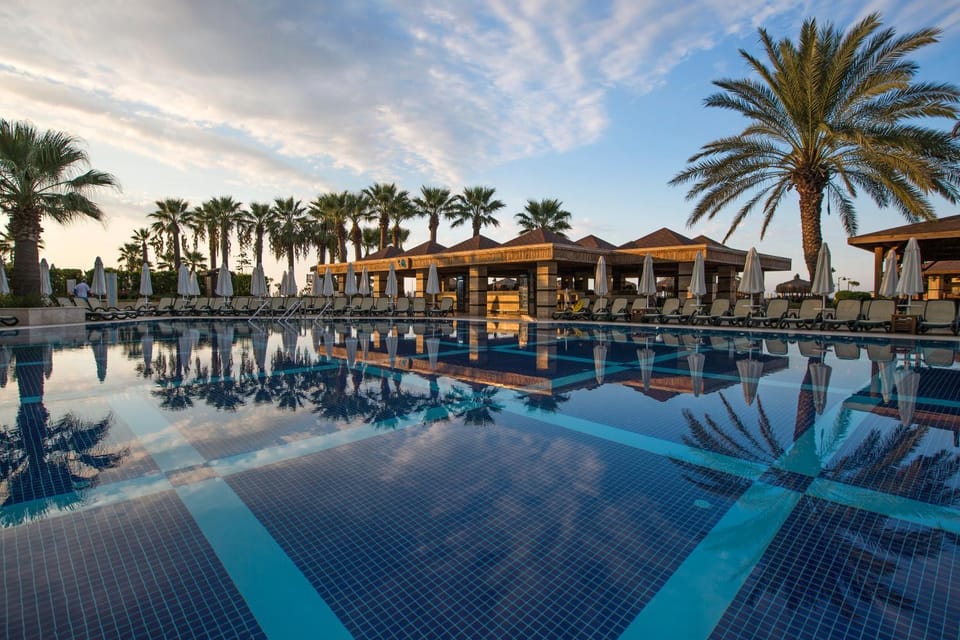 Pool view, Swimming pool, Sunset