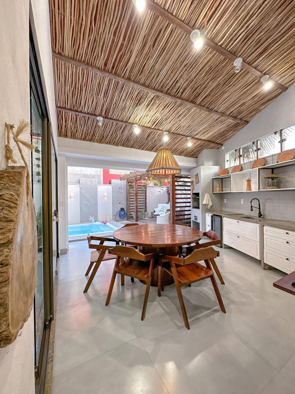 BBQ facilities, Dining area, Pool view