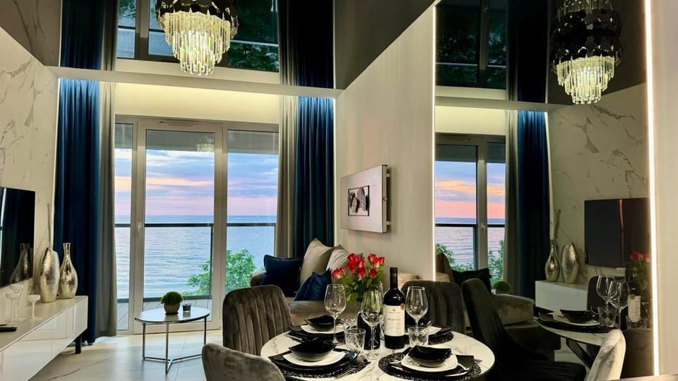 Natural landscape, Living room, Seating area, Sea view